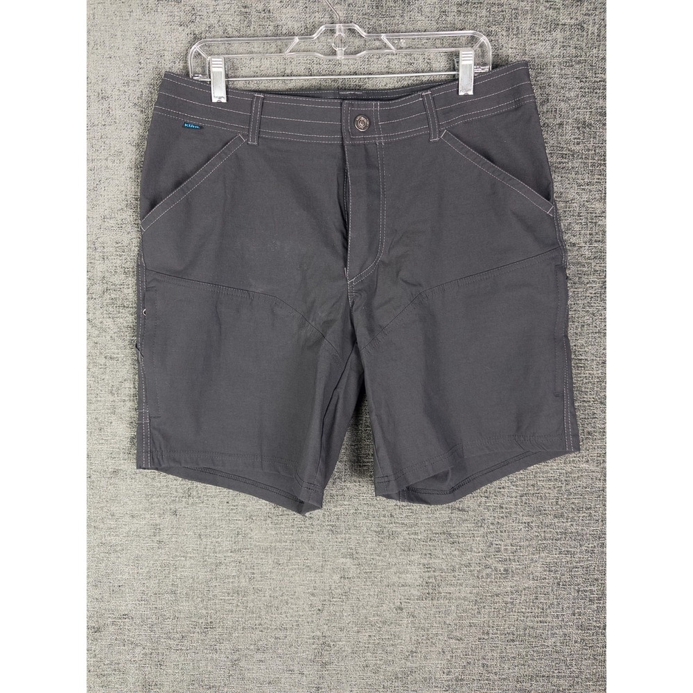 Kuhl Shorts Mens 34 Black Mountaineering Cargo Utility Hiking Logo Gorpcore